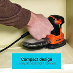 BLACK+DECKER Detail Sander,1.2 Amp,16,000 OPM,Compact Design,3-Position Grip for Comfort,Includes Dust Collector,Corded (BDEMS600),(Pack of 2)
