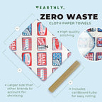 Reusable Paper Towels - 10 PACK - Roll of Washable Cotton Cloth Paper Towels - Paperless Reusable Napkins Cloth Washable - Absorbent + Long Lasting - Zero Waste Products - (Sardine Social)