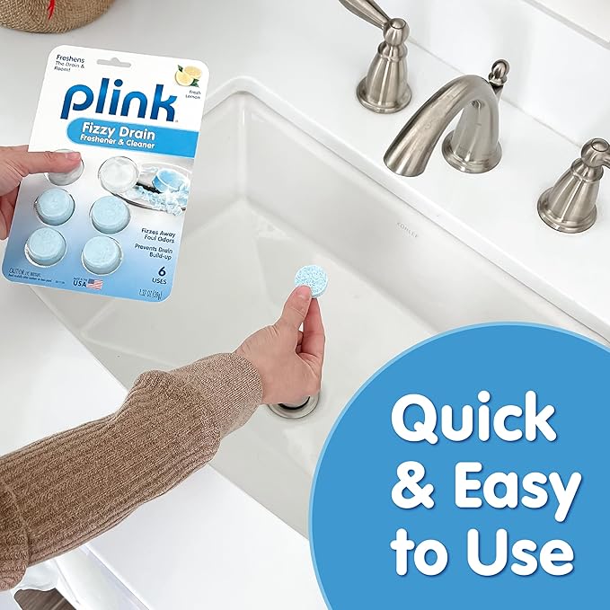 Plink Fizzy Drain Cleaner, 6 Count (Pack of 2), Lemon Scent