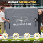 Mattress Bags for Moving and Storage, BETU Queen Mattress Protector Waterproof Mattress Cover with 8 Heavy Duty Handles and Zipper Extra Thick Moving Supplies for Bed (2 Pack:82x62x13.5 Grey)