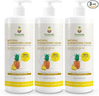 Fuwa3e Pineapple Enzyme Natural Dish Soap Tropical Pineapple Scent - 16.9oz 3 Pack - 99% Plant Based Dish Liquid - Hypoallergenic Dish Soap from Discarded Pineapple Peels