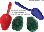 2-Pack Scouring Pad with Handle – Non-Scratch Scrubber for Kitchen, Bathroom, Tile, Cookware & Household Cleaning