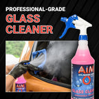 AIM Chemicals Ammoniated Glass Cleaner Concentrate - Streak-Free Shine for Windows, Cars, Homes, Offices - Dilutes 10:1 - Removes Dirt, Grime, Fingerprints - Ideal for Glass Spray Bottles - Quart