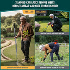 SOMOLUX 52'' Weed Puller Tool Stand-up Weeder with Metal Long Handle/Stainless Steel Claw, Gardening Manual Tool Weed Gripper/Picker/Remover No Bending/Kneeling to Remove Dandelion Form Lawn Patio