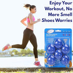 Air Jungles Shoe Deodorizer Balls 6 Ct, Ocean Scent, Odor Remover Balls for Sneakers, Gym Bags, Lockers, Closets, Hampers, and Drawers, Essential Oil Provides Natural Freshness