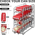 Simple Houseware Stackable Beverage Soda Can Dispenser Organizer Rack, Silver, 2 Pack