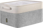 BALEINE 1 Pack Fabric Storage Bins for Shelves, Linen Storage Baskets for Organizing, Decorative Closet Bins for Clothes, Home (Grey, 15''x11''x9.5'')