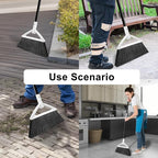 Heavy Duty Angle Broom 3 Pack - White Broom for Outdoor & Indoor, Garage, Driveway, Sidewalk, Kitchen & More, Long Handle