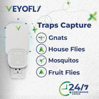 VEYOFLY (Starter Kit) Fly Catcher Indoor, Fly Trap, (2 Device + 6 Refills) Fruit Fly Traps for Indoors, Gnat Traps for House Indoor, Bug Killer, Fly Trap, Plug in Light Flying Insect Trap