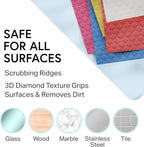 Swedish Wholesale Dishcloths Reusable 8" x 7" Sponge Cloths, Bulk 10 Pack of High Absorbent Cellulose Dish & Kitchen Cleaning Hand Towels, Wring to Dry & Machine Wash, Odor Resistant, Seafoam