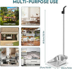 Yangbaga Dust Pans with Long Handle - 35”Heavy Duty Metal Upright Stand Up Dustpan - Long Handled Stand Up Dustpans - Best Dustpans for Home/Lobby/Shop/Garage/Yard