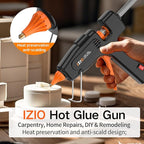 IZIO100W Hot Glue Gun Kit, Fast Heating for DIY Crafts Home Repair, Includes 21 Glue Sticks, Anti-Scald Nozzle, Pouch