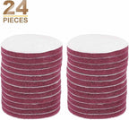 HARFINGTON 24pcs Scrubber Scouring Pads 400 Grits 5 Inch Drill Power Brush Hoop and Loop Surface Conditioning Disc Drill Scuffing Disc Scrub Pads for Home Kitchen Cleaning, Red