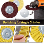 Amylove 8 Inch Airway Buffing Wheels Aluminum Wheel Polishing Kit in Diameter 5/8 Inch Arbor Hole, Polishing Compound and Metal Polish Kit for Angle Grinder(Mixed Color,9 Pcs)