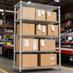 M MZG 5 Tiers Shelf Metal Storage Shelves 3300 lbs Steel Storage Shelving Utility Shelving Unit Steel Organizer Wire Rack for Home,Kitchen,Office,Garage Chrome 17.7" D x 47.2" W x 70.3" H