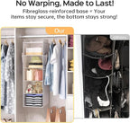 ALLTIDYUP Extra Deep Hanging Closet Organizers and Storage, 5-Tier Closet Hanging Organizer with 4 Mesh Pockets, Heavy-Duty Closet Shelves for Clothes and Hats, Ideal for Dorms and RVs, 1-Pack, White