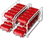 Simple Houseware Stackable Beverage Soda Can Dispenser Organizer Rack, White - 2 Pack
