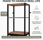 Tilt-Out Laundry Hamper with Shelf – 3 Tier Laundry Organizer with Waterproof Fabric Bin | Freestanding Storage Cabinet with Hooks for Bathroom & Bedroom