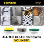 SYNOSHI Electric Spin Scrubber, Power Cleaning Brush with 3 Heads, Cordless Waterproof Shower Scrubber with Dual Speed, Perfect for Cleaning Bathroom, Tile, Cars, Floor. Electric Scrub Brush for tub