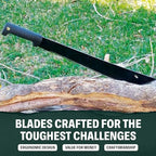 Condor Tool & Knife El Salvador Machete with Polypropylene Handle and Leather Sheath - 18 inch Full Tang 1075 High Carbon Steel Fixed Blade - Heavy Duty for Outdoor, Survival, and Camping - 32.5 oz