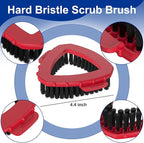 Triangle Scrub Brush Head for 2-Tank Snap-On Spin Mop Systems, Aftermarket Floor Scrubber Replacement with Outward-Angled Nylon Bristles for Corners, Grout & Edges — Hard Floor Deep Cleaning, 1 Pack