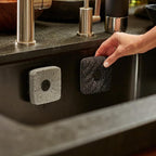 Ionic Non-Scratch Dish Sponges with Magnetized Holder, Odor Resistant Synthetic Scrub Sponges, 3 Pack, Black