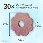 Inovida 30 American Cedar Wood Rings – Stop Clothes Damage - Wardrobe Freshener – Premium American Cedarwood Flowers for Fresh Scent in Drawers and Closets - Cedar Clothes Hangers