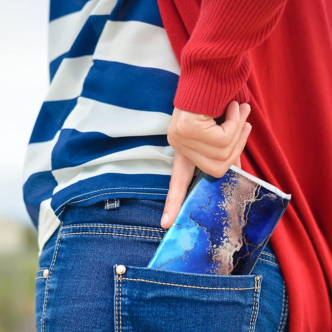 24 Packs Travel Size Tissue Pocket Slim Pack Facial 3 Ply Wallet Size Pocket Tissues for Travel Wedding Party Favors, 6 Styles(Marble Print)