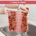 JOYMOOP 54 Packs Microfiber Cleaning Cloths, 10" x 10" Kitchen Towels – Reusable Cleaning Rags, Lint-Free, Super Absorbent Cleaning Cloths for Kitchen, Car, and Household Cleaning, Pink