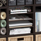 Furinno Cubicle Cube Insert, 3-Shelf Cube Organizer, 3-Tier Shelf Accessory, Fits into Furinno Triple Thick Cubes, IKEA Kallax, for Organizers and Storage, Black Dark Oak