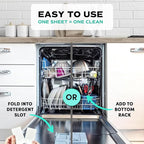 Zero Trace Dishwasher Detergent Eco-Friendly Sheets for Dish Washing - Plant Powered Technology- Unscented- 60 Loads