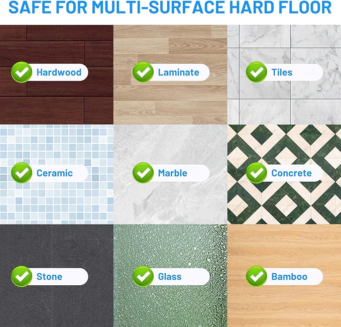 Spray Mops for Floor Cleaning - Wet Dry Mops with 6 Disposable Pads for Swiffer Powermop - Refillable Bottle for Hardwood Tile Home Kitchen - Absorbs Pet Hair Dust Stains