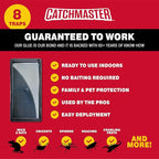 Catchmaster Rat, Snake and Mouse Traps 8Pk, Large Bulk Glue Rat Traps for Home, Adhesive Plastic Tray for Inside House, Snake, Mice, & Spider Catcher, Pest Control for House & Garage