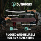 Condor Tool & Knife Duku Machete | Heavy Duty Machete Knife with Hand Crafted Welted Leather Sheath | 1075 High Carbon Steel Tactical Machete with Walnut Handle | 4.5mm Thick | 16in Blade | 30.6oz