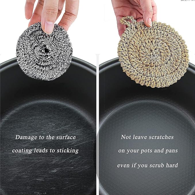 Handmade 4 Sponges Kitchen - Scrub Sponge - Pot Scrubbers - Scouring Pads - Multi-Purpose Scrubbers- Reusable - Microfiber Sponge Double Thickness - Non-Scratch for Dishes, pots, tubs