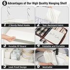 GRANNY SAYS 4-Shelf Hanging Organizer, Closet Hanging Shelves, Closet Hanging Storage Organizers, Organization for Bedroom, Living Room, Baby Nursery, Camper Accessories, Beige, 1-Pack