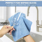 Microfiber Cleaning Cloth, 12 Pack Blue Cleaning Rags for Housekeeping, Reusable Microfiber Towels for Car, Kitchen, Bathroom and Household Cleaning Supplies, 11.8"X11.8"