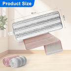 JOYMOOP Mop Replacement Pads, Reusable Microfiber Mop Pads for 13-inch Flat Mop and Mop Bucket Set, Pack of 2 Refills - Stripe and Pink