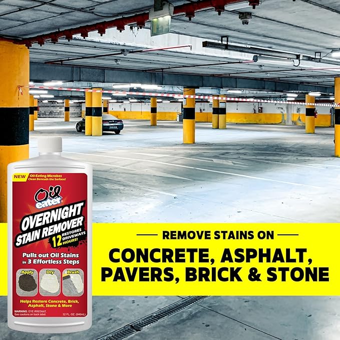 Overnight Stain Remover for Cleaning Oil Stains on Concrete, Driveway, Pavers & Garage Floors,White, AOD3232301
