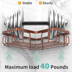 Moforoco Corner Shower Caddy Shelf Organizer Rack, Self Adhesive Black Bathroom Shelves Basket, Home Wall Shower Inside Organization and Storage Decor Rv Accessories, First Apartment Essentials(Brown)