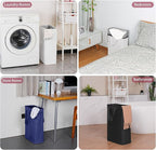 efluky Slim Laundry Basket, Narrow Laundry Hamper with Handles, Collapsible Dirty Clothes Hamper, Tall Laundry Bin for Laundry Room, Dorm and Bedroom, 12.7 Gallons(48L) White