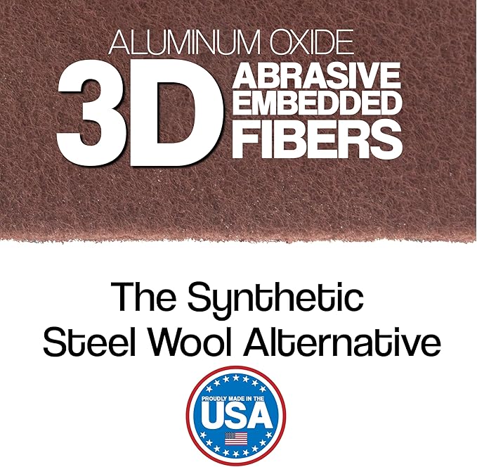 6" x 9" Non-Woven Surface Prep Scuff Pads for Wood, Metal, Scuff Sanding Between Coats of Finish/Paint, Rust Removal, Deburring, Clean Metal, Medium Scuffing Pads - 320 Grit - 10 Pack (Maroon)