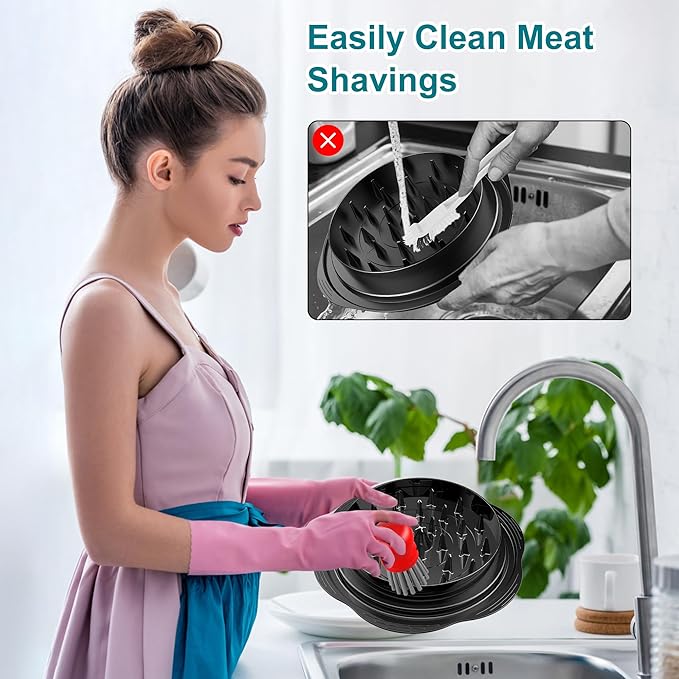 Mini Dish Brush for Cleaning Chicken Shredder, Palm Brush Dish Scrubber with Ergonomic Grip, Kitchen Brush for Washing Dishes, Pans, Pots, Sink (4, Red)