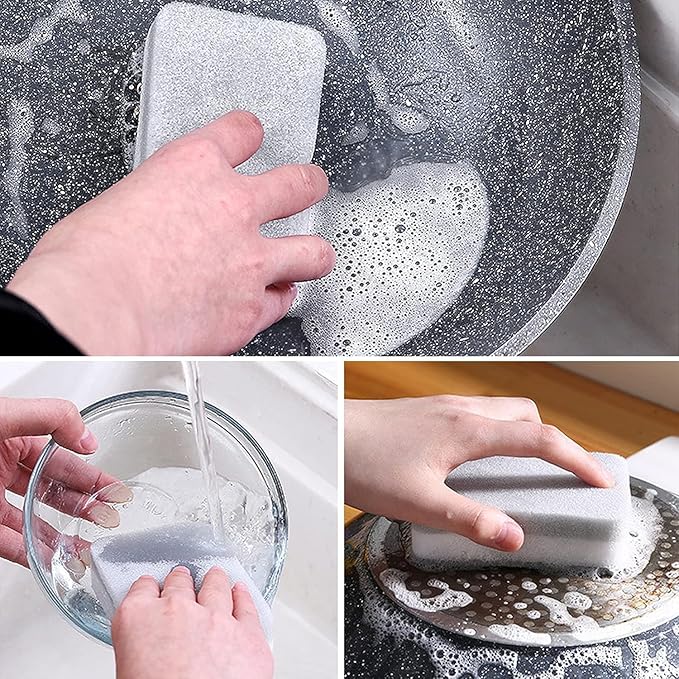 Kitchen Dishwashing Sponge Individually Wrapped Sponges, Bulk Non Scratch Scouring Pad Odor-Free Dish Sponges for Washing Dishes Wipes for Household Cleaning Dishes Travel Apartments (Grey 1000 Pack)