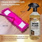 Parker & Bailey Wood Floor Cleaner – Use on Hardwood, Laminated or Faux Finshed Floors. Shine Restorer Protector, Surface Cleaner House Cleaning Supplies Home Improvement, Natural Look, Cuts Grease