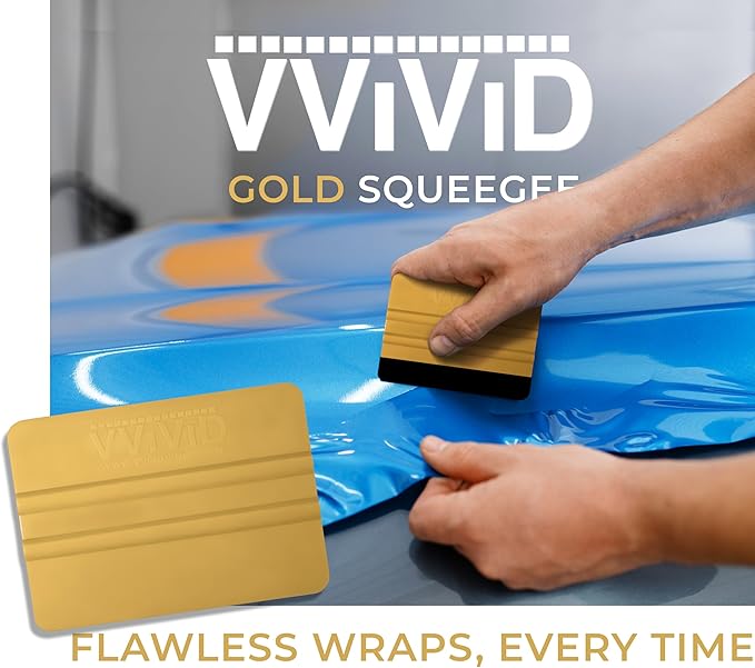 VViViD Gold Vinyl Wrap Squeegee - Nylon-Reinforced Tool for Car Wraps, Window Tint & Decals - (10 Pack)