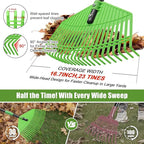 Lightweight Plastic Leaf Rake for Lawns - 16.5'' Wide Garden Rake for Leaves,Gentle on Lawn,50'' Adjustable for Women Seniors Kids,Outdoor Yard Rakes for Sweep Leaves,Grass, Pine Needle