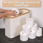 efluky Toilet Paper Basket 28L, Toilet Paper Holder with Lid for Bathroom, Free Standing Storage Organizer Holds Up to 9-12 Rolls (Beige, 1)