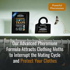 Dr. Killigan's Premium Double Potent Clothing Moth Traps with Pheromones Prime - Trap with Lure for Clothes Closets & Carpet - Case Making & Web Spinning Moth Prevention (20 Pack, Black)
