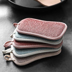 4 Pack Kitchen Scrub Sponge Dual Action Washing Up Cleaner Heavy Duty Scouring Pads Household Cleaning Wash Cloth (4)